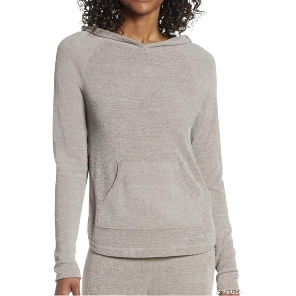 Barefoot Dreams Tops - Barefoot Dreams Cozy Chic Pullover Ultra Lite Hoodie Light Cocoa Long Sleeves XS